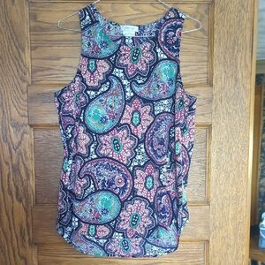 Vanheusen Paisley Print Sleeveless Top